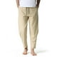 thumbnail image 2 of Pantalones casuales sueltos de lino y algodón para hombres Pantalones ligeros de cintura elástica para hombres Pantalones de yoga Pantalones para el hogar Pompotops oipoqjl42591, 2 of 8