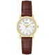 thumbnail image 1 of Bulova Reloj Clásico De Cuarzo Con 3 Manecillas Y Acero Inoxidable Dorado Con Diamantes Para Mujer, Correa De Cuero Marrón, 27 Mm Estilo: 97P170, 1 of 1