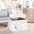 thumbnail image 3 of Yayeee Collapsible Cube Storage Bin with Lid Fabric Closet Decorative Basket with Handles, Purple Easter Eggs, 3 of 7