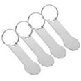 thumbnail image 1 of KALLORY 4Pcs Stainless Steel Shopping Cart Token Key Ring Compact Stylish Trolley Coin Holder, 1 of 8