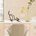 thumbnail image 4 of Cat Mini Art Sculpture Abstract Metal Line Mini Art Sculpture Modern Geometric Cat Line Drawing Art Statue Ornaments Desk Decor (cat), 4 of 6