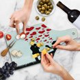 thumbnail image 4 of Engagement Party Cutting Board, Wedding Proposal of Romantic Couple with Hearts Image Happiness, Tempered Glass Cutting and Serving Board, Wine Bottle Shape, Black White and Red, by Ambesonne, 4 of 5