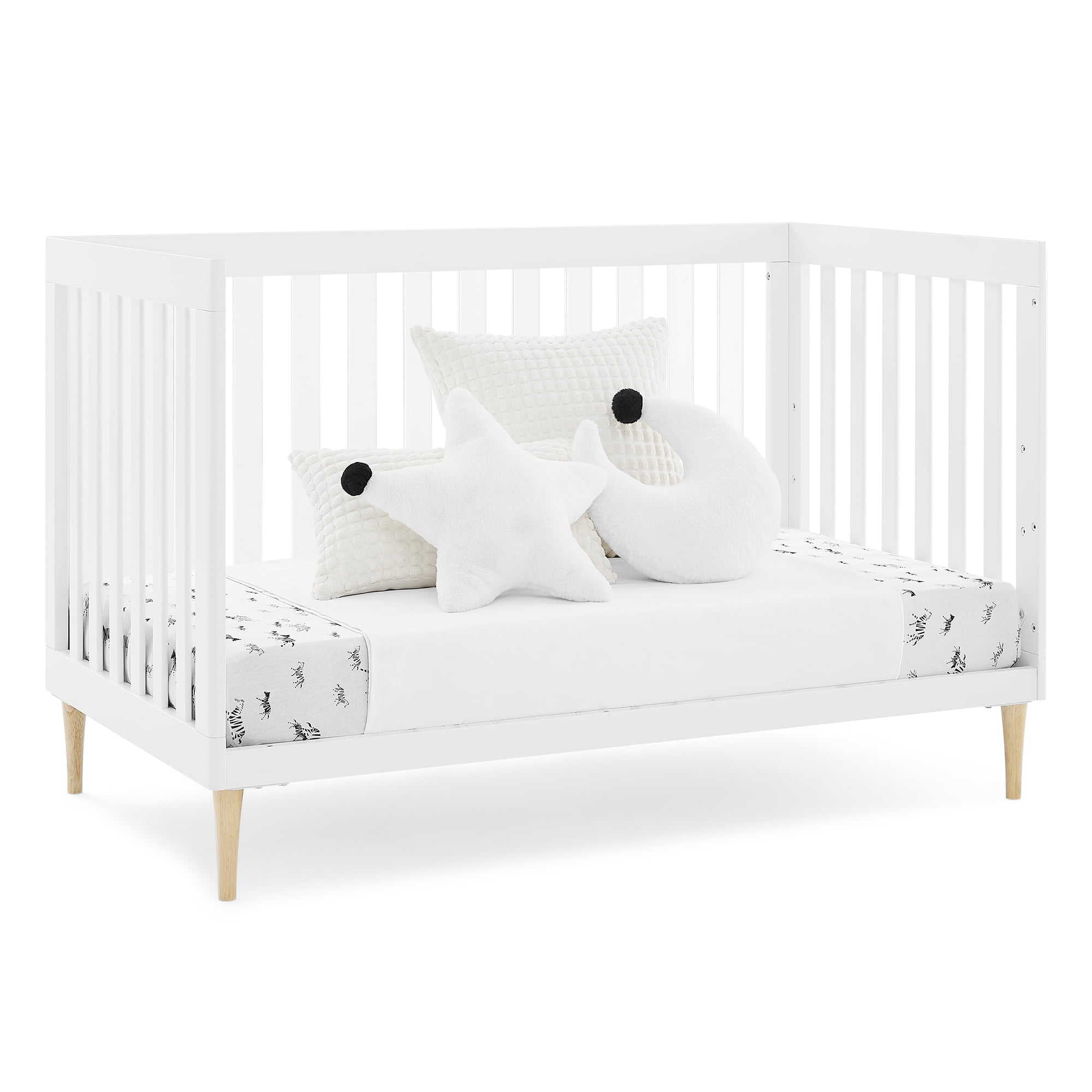 Delta Children Austin Acrylic 4-in-1 Convertible Baby Crib - Greenguard Gold Certified, Bianca White/Natural