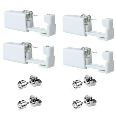 4 Pcs Disposable Self Ear Piercing Gun Kit, Baby Sterile Ear Puncture Gun, Ear Piercing Units Tool with Earring Studs