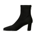 thumbnail image 2 of EGNMCR Bottes d'Hiver pour Femmes, Bottes d'Hiver pour Femmes Style Petit Parfum Bout Rond Perle Style Rétro Français Chaussures Mary pour Femmes Plates à Bouche Peu Profonde en Cuir Verni Doux Bottes de Printemps pour Femmes, 2 of 7