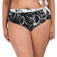 thumbnail image 3 of La Blanca Women's Plus Moonlit Floral One Shoulder Swim Top and Sash Bottom Collection-Top / Black / 18W, 3 of 5