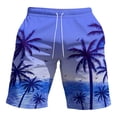 thumbnail image 4 of Swim Trunk For Mens Coconut Tree Sunset Gradient Quick Dry Swim Shorts Mens Swimsuit Board Shorts With Pockets Blue M, 4 of 4