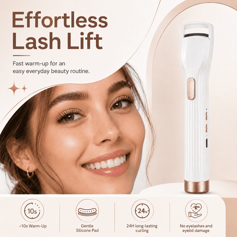 MTUYELI 2-in-1 Heated Lash Curler with Fan photo 6