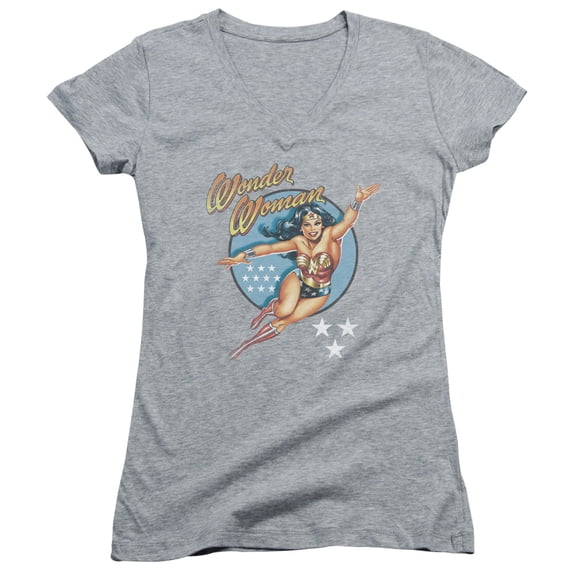 Dco - Wonder Woman Vintage - Juniors Cap Sleeve V-Neck Shirt - Small