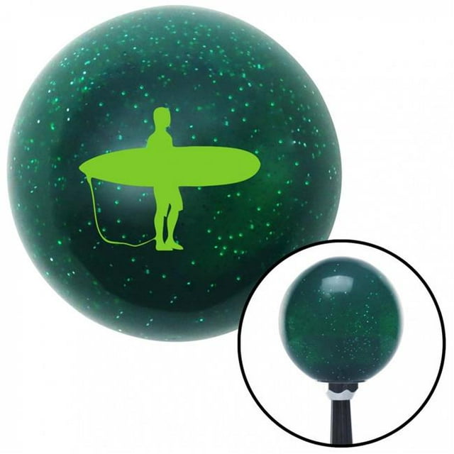 Green Surfboard Silhouette Green Metal Flake Shift Knob with M16 x 1.5 Insert Auto