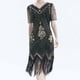 thumbnail image 5 of Vestido de Manga Corta para las Mujeres Sexy Cuello en V Lentejuelas Y Detalle Bornilla Color Sólido, Poliéster Elegante para Fiesta Y Vestir de Noche, 5 of 7