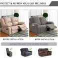 thumbnail image 4 of 6 Piece Stretch Recliner Slipcover Jacquard Recliner Loveseat Covers with Side Pocket Anti-Slip Fitted Couch Furniture Protectors with Elastic Bottom, For 2 Seater, 4 of 8