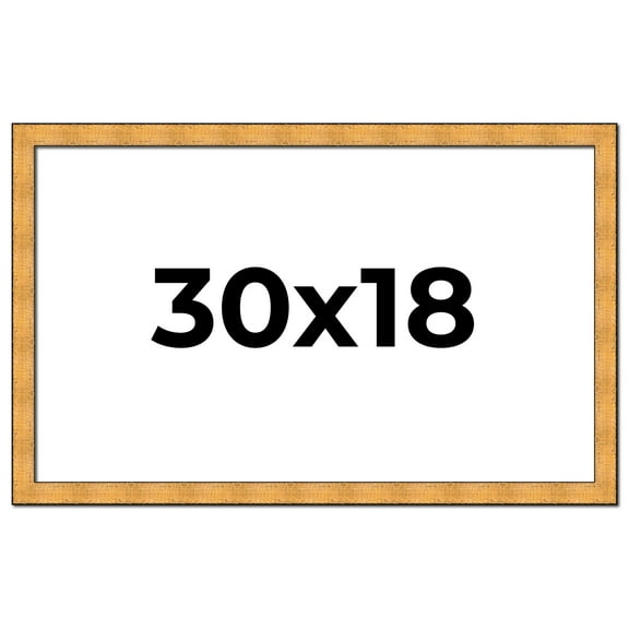 30x18 Frame Gold Rustic Solid Wood Picture Frame | 1.25 Inch Wide Moulding | Rustique Gold