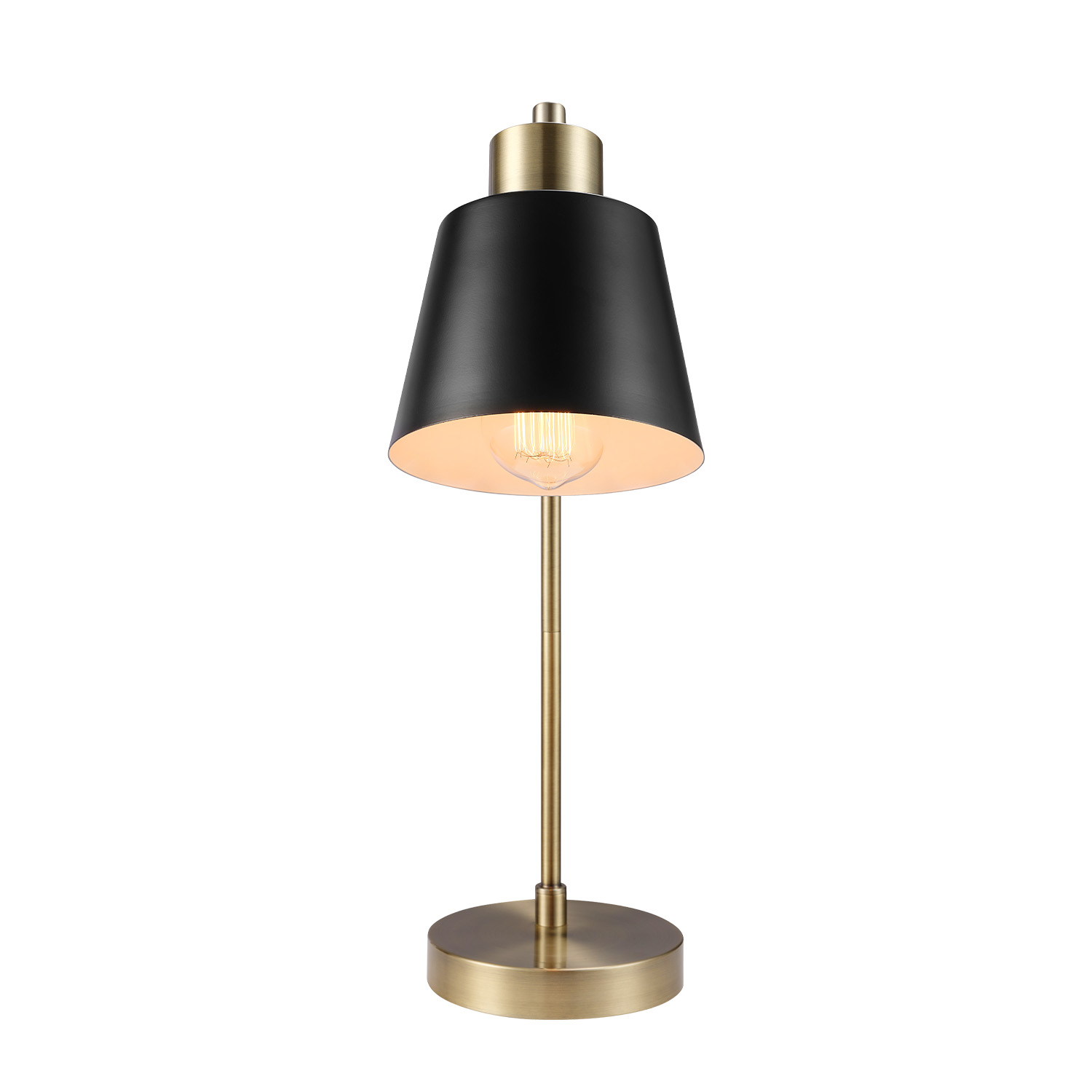 Globe Electric 18" Matte Brass Black Metal Shade Desk Lamp