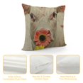 thumbnail image 4 of YINGXI  Cotton Linen Square Decorative Throw Pillow Case Cushion Cover Cute Pink Pet Miniature Pig Yellow Daisy  18x18in, 4 of 5