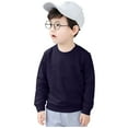 thumbnail image 2 of Solid Color Kids Sweatshirt Boys Girls Basic Pullover Long Sleeve Round Neck Top Toddler Loose Fit Casual Wear 0-8 Years Soft Polyester Everyday Outfit Preschool Essential Fall Apparel, 2 of 5