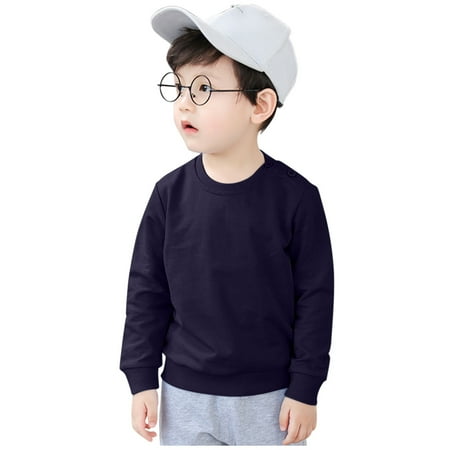 

Dadaria Toddler Sweatshirt 0-8Y Newborn Infant Baby Boys Girls Solid Fashion Loose Warm Tops Sweatshirt Clothes Dark Blue 80 Toddler