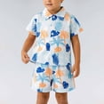 thumbnail image 2 of Toddler Boy Outfits 2 Piece Coconut Tree Print Lapel Short Sleeve Shirt Top And Shorts Outdoor Wear Boys' Clothing Sets Size 2-3 Years, 2 of 4