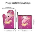 thumbnail image 3 of Bingfone Cute Pink Axolotl A Print Oven Mitts Pot Holders Set 2 PCS for Kitchen for Cooking Grilling Baking BBQ Pot Holders Cook Essentials, 3 of 7