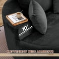 thumbnail image 4 of Muumblus Oversized Round Lounge Chaise Chair Indoor,Boneless Cloud Couch with 3 Pillows, No Assembly Required, Modern Accent Chair for Living Room, Black Chenille, 4 of 12