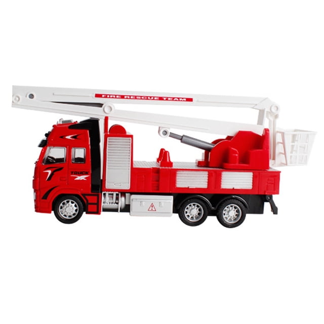 Niños Niños Tire hacia atrás Aleación ABS Camión de bomberos Modelo de vehículo de juguete Cumpleaños Regalo de vacaciones Jumpingount WJ3113-04B