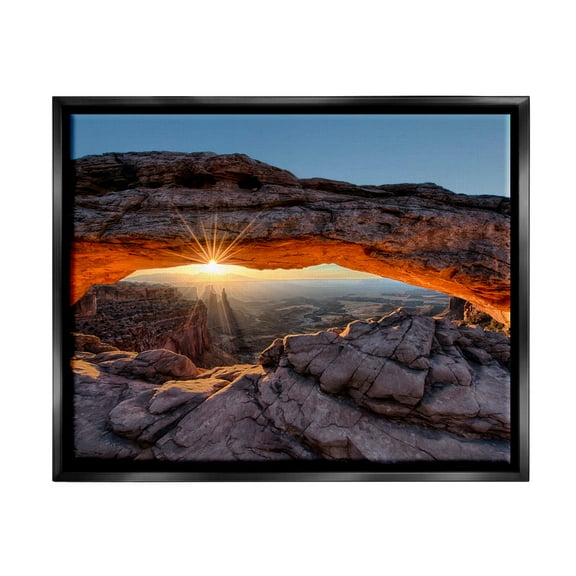 Stupell Industries Desert Mesa Arch Landscape Nature Photography Black Floater Framed Art Print Wall Art, 21 x 17