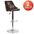 thumbnail image 2 of Flash Furniture 2 Pk. Trieste Contemporary Adjustable Height Barstool in Brown LeatherSoft, 2 of 8