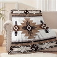 thumbnail image 3 of HELLOYOUNG Boho Throw Blanket, Western Bohemian Aztec Geometric Tribal Flannel Blanket - Super Soft & Skin-Friendly All-Season Cozy Blanket for Couch, Bedroom, Camping Decor Gift, 3 of 6