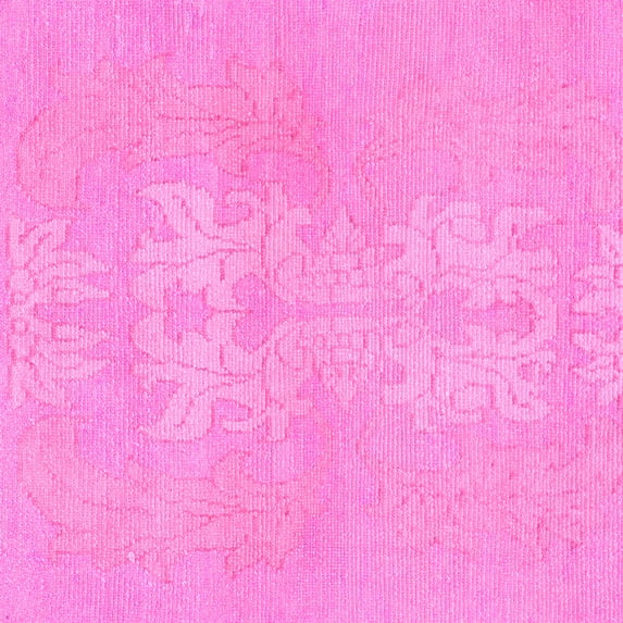 Ahgly Company Indoor Square Abstract Pink Modern Area Rugs, 7' Square