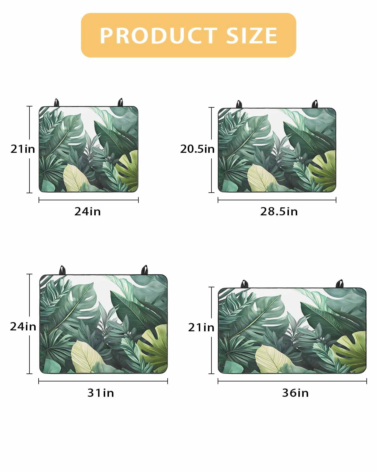 nqOlkjepod Large Induction Cooktop Protector Mat 24"x21", Tropical Leaves Stove Top Covers for Electric Stove, Watercolor Summer Botanical Leaf Plants Stove Burner Cover Mats, Glass Top Stove Cover