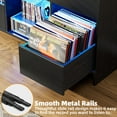 thumbnail image 4 of BROTTAR Record Player Stand with Vinyl Storage Cabinet, Turntable Shelf with 3 Color Lights and Human Body Sensing, Record Stand for Music Room Living Room, Black, 4 of 7