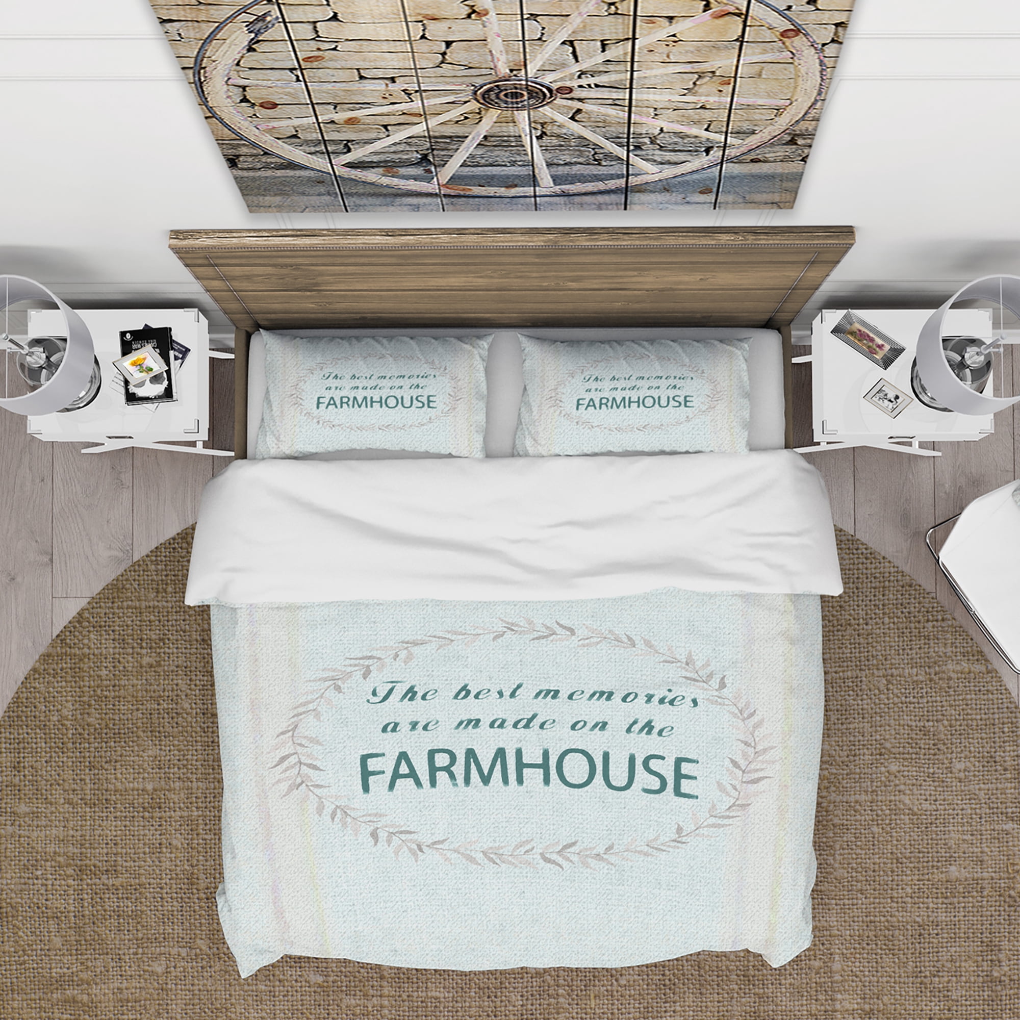 Designart 'Farmhouse Florals XVI' Farmhouse Duvet Cover Set
