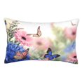 thumbnail image 1 of Fotbe Butterfly And Flowers Funda de Almohada Decorativa Estilo Occidental, Lujo en Algodón, Fundas para Almohadas King, Cojín Estampado para Decoración del Hogar-16"x24", 1 of 6