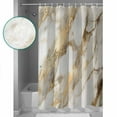 thumbnail image 3 of Marble Gold Shower Curtains for Bathroom Waterproof Fabric Bath Curtains Decor Bath Tub Curtain Abstract Luxury Wave Gold Marbling Modern Decorative Shower Curtain Sets with 12 Hooks, 72x72 Inch, 3 of 6