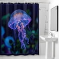 thumbnail image 4 of Jellyfish Fabric Shower Curtain Ocean Marine Life Washable Shower Curtains for Bathroom, Waterproof Bath Curtain with Hooks Home Decor 72x84in, 4 of 8