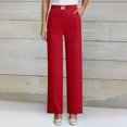 thumbnail image 3 of RUTAYY Women's Casual Pants High Waist Comfortable Soft Stretch Wide Leg Flowy Bottoms Everyday Wear Relaxed Holiday Trousers, 3 of 4