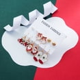 thumbnail image 2 of Walbest 6Pairs/Set Christmas Earrings Festive Enamel Geometric Decoration Jewelry Gifts Xmas Tree Elk Snowman Santa Claus Ear Studs Dangle Earrings, 2 of 2