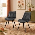 thumbnail image 5 of SUDICA Grey PU Leather Dining Chairs Set of 2, Upholstered Chairs with Metal Legs for Dining Room, 5 of 7