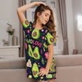 thumbnail image 3 of Fotbe Avocado Love Bata de Dormir para Mujer con Estampado, Camisón de Algodón de Manga Corta, Ropa de Dormir Casual, 3 of 6