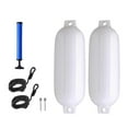 thumbnail image 4 of koolsoo 2 Pieces Boat Fenders 4.5'' x16'' with Rope and Inflator Pump Anti Collision for White, 4 of 9