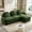 Green, variant on Teddy Fleece 3-Seat Sectional Sofa, Curved Cloud Couch with Movable Ottoman, Modular L-Shaped Sofa with Double-Layer Cushion & Lumbar Pillows, Modern Upholstered Couch for Living Room