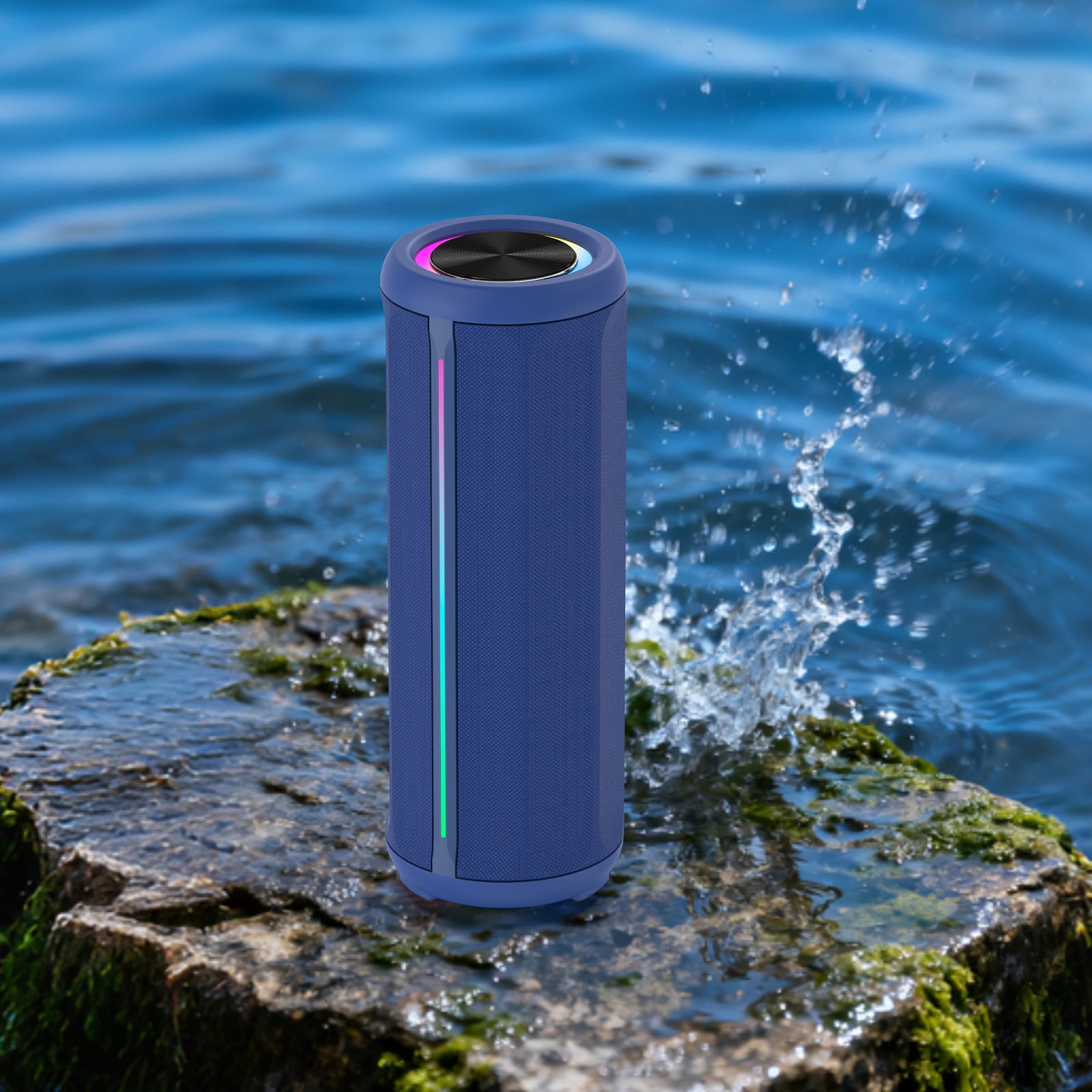 Jierben Bluetooth Speaker with Subwoofer, Bluetooth 5.4 Portable Speaker with 30W Loud Sound, Built-in Mic, 5H Playtime, LED Lights, IPX5, TWS Pairing
