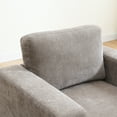 thumbnail image 3 of Oversized Accent Chair, Modern Chenille Fabric Upholstered Sofa Chair with Widen Arms, Comfy Armchair Reading Chair for Living Room Bedroom Office, Light Brown, 3 of 10