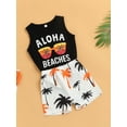 thumbnail image 3 of Hirigin Toddler Baby Boys Shorts Set Seaside Printed Tank Tops and Shorts 2Pcs Little Boy Outfits Summer Clothes Suit, 3 of 8