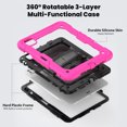 thumbnail image 2 of XYX For iPad Pro 11 inch Case 2024 (M4), 360 Rotating Shockproof Cover with Stand, Screen Protector, Shoulder Strap, Rose, 2 of 7