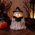 thumbnail image 5 of Light-Up Reading Ghost Figurine with Witch Hat, Resin Halloween Ghost Statue, Spooky Desktop Ornament for Shelf Mantel Gothic Home Decor, 5 of 5