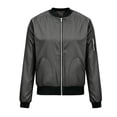 thumbnail image 5 of EchfiProm Women Casual Zip‑Up Bomber Jacket Solid Color Long Sleeve Lightweight Windproof Outer Coat with Pockets for Spring Autumn Daily Outfits Gray S, 5 of 7