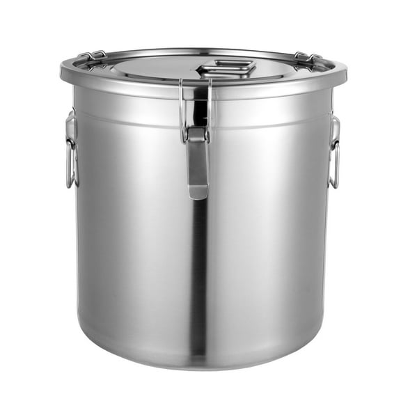 33L Stainless Steel Airtight Rice Bucket Canister Food Storage Container Stainless Steel Food-grade Cylinder  35*35cm