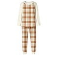 thumbnail image 4 of SuTry Womens Pajama Sets 2 Piece Home Set Fall Winter Pajamas Long Sleeve Plaid Top and Pants Soft Sets Loose Sleepwear Christmas Pajamas(Red#1,L), 4 of 5