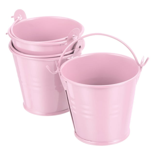 2"x2" Cubo de Metal Pequeño Cubos Coloridos Lindos Dulces Pequeños Baldes Decorativos con Mangos Rosa 3 Paquete